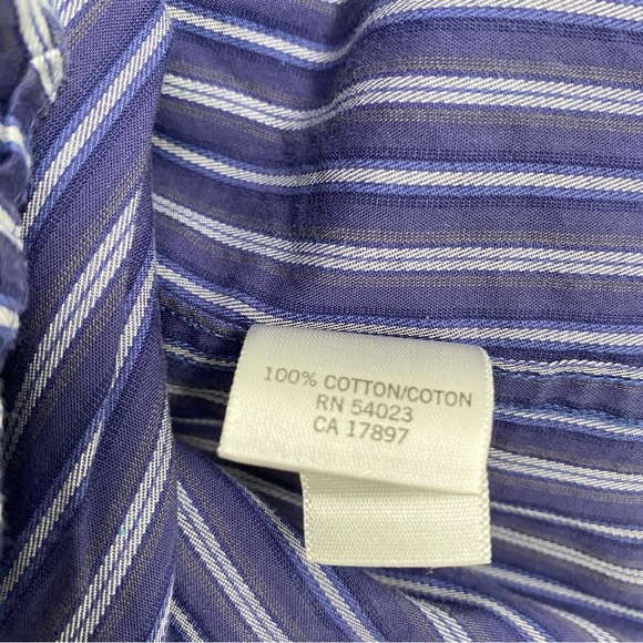 ❤️ Banana Republic Men’s Blue Striped Button-down Shirt - Picture 6 of 6